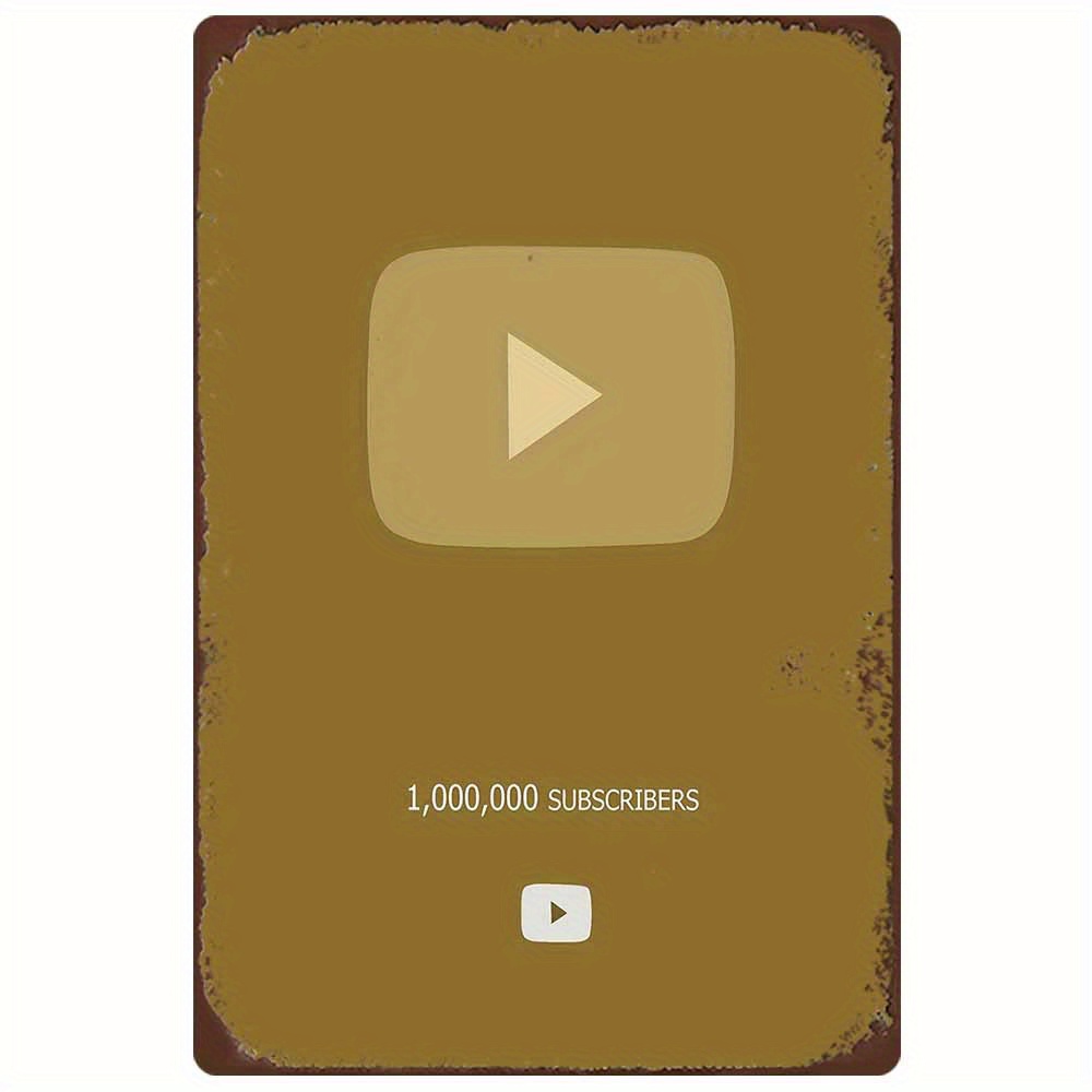 Office Youtuber - Panneau métallique rétro 2D plat YouTube