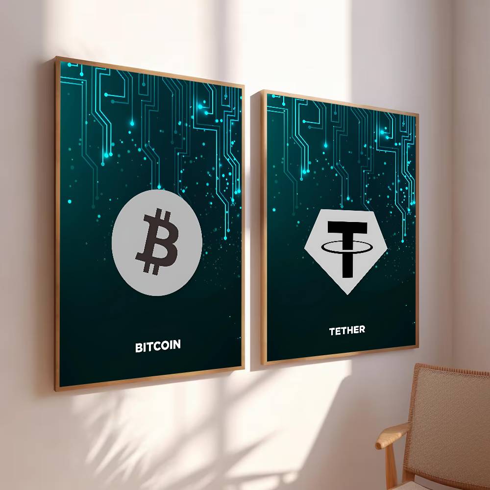 Affiche de symboles crypto de  - Tech Office Wall avis et prix