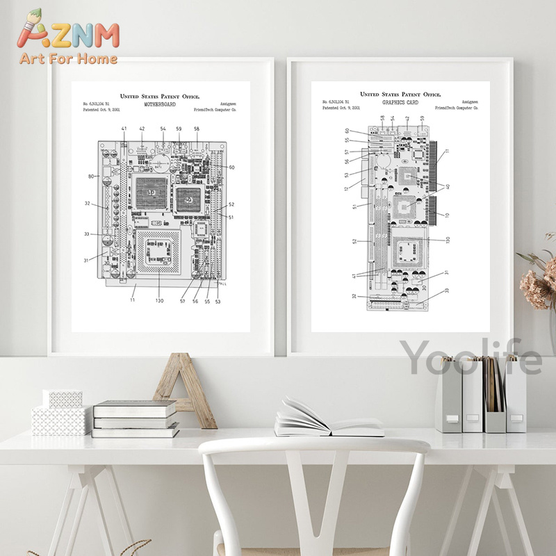 AZNM Tableau sur toile imprimé - Tech Office Wall avis et prix