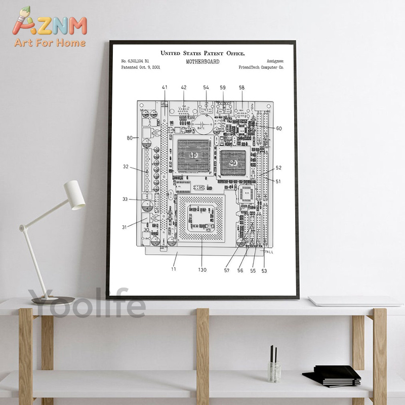 AZNM Tableau sur toile imprimé - Tech Office Wall avis et prix