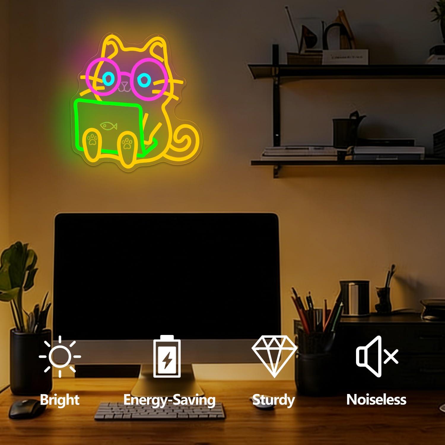 Enseigne néon LED USB à intens - Tech Office Wall avis et prix